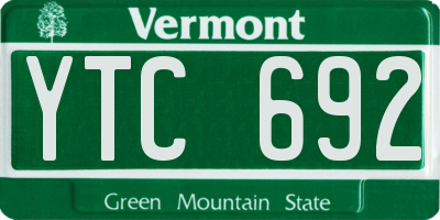 VT license plate YTC692