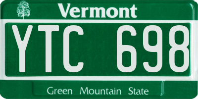 VT license plate YTC698