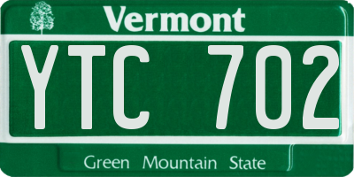 VT license plate YTC702