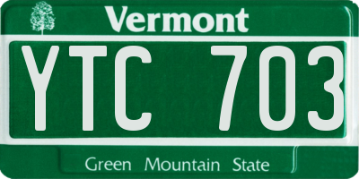 VT license plate YTC703