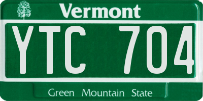 VT license plate YTC704