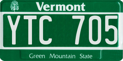 VT license plate YTC705