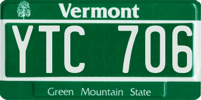 VT license plate YTC706