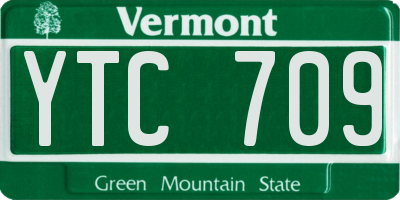 VT license plate YTC709
