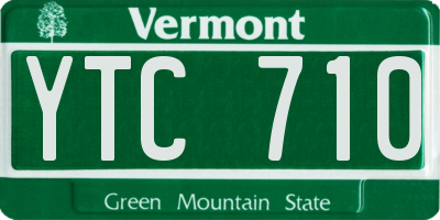 VT license plate YTC710
