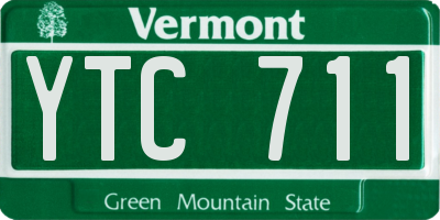 VT license plate YTC711