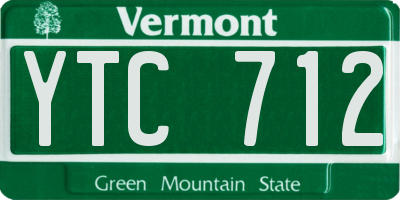 VT license plate YTC712