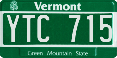 VT license plate YTC715