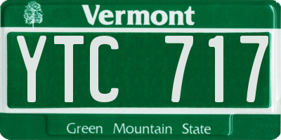 VT license plate YTC717