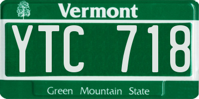 VT license plate YTC718