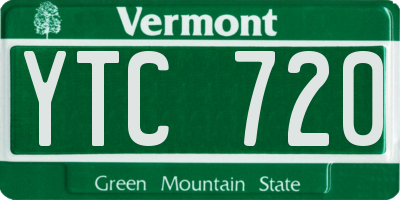 VT license plate YTC720