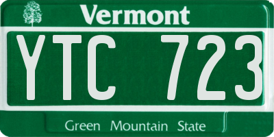VT license plate YTC723