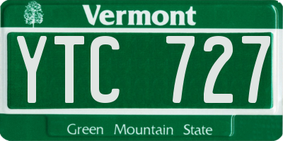 VT license plate YTC727