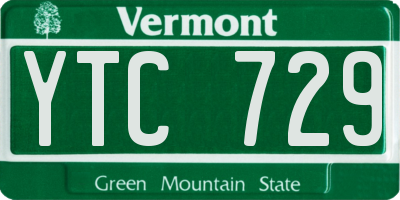 VT license plate YTC729