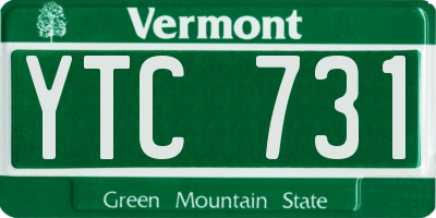 VT license plate YTC731
