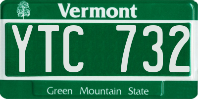 VT license plate YTC732