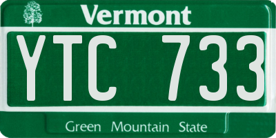 VT license plate YTC733