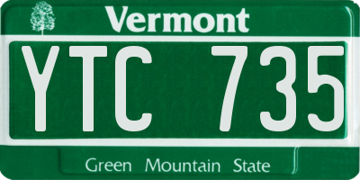VT license plate YTC735
