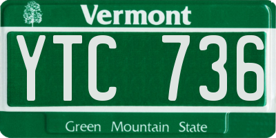VT license plate YTC736