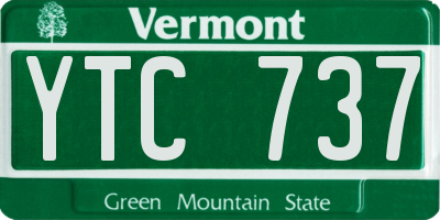 VT license plate YTC737