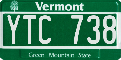 VT license plate YTC738