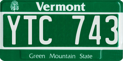 VT license plate YTC743