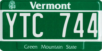 VT license plate YTC744