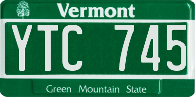 VT license plate YTC745