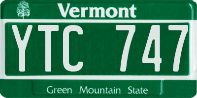 VT license plate YTC747