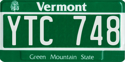 VT license plate YTC748