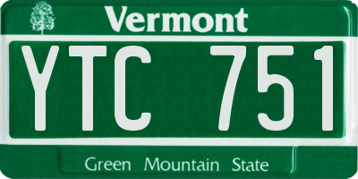 VT license plate YTC751
