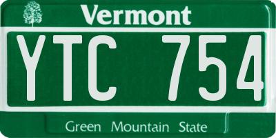 VT license plate YTC754