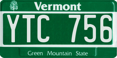 VT license plate YTC756