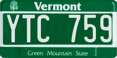 VT license plate YTC759