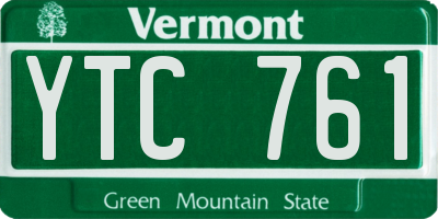 VT license plate YTC761