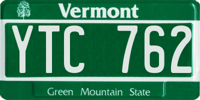 VT license plate YTC762
