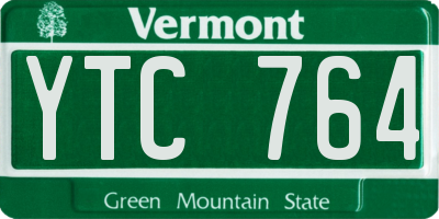 VT license plate YTC764