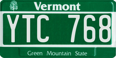 VT license plate YTC768