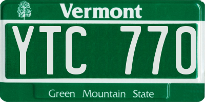 VT license plate YTC770