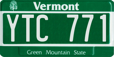 VT license plate YTC771
