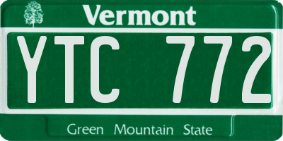 VT license plate YTC772