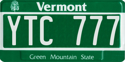 VT license plate YTC777