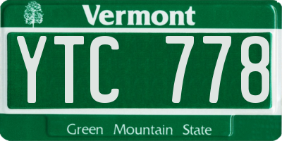 VT license plate YTC778