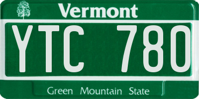 VT license plate YTC780