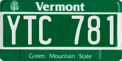 VT license plate YTC781