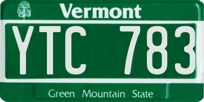 VT license plate YTC783