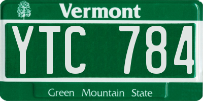 VT license plate YTC784