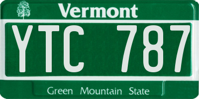 VT license plate YTC787