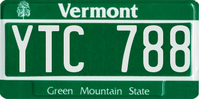 VT license plate YTC788