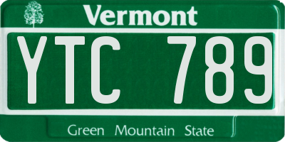 VT license plate YTC789